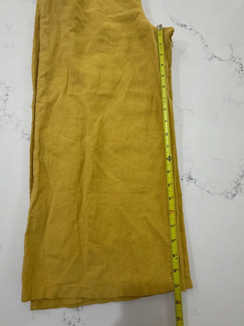 Zara Mustard Yellow Linen Blend Wide Leg Overalls Jumpsuit Sz M
